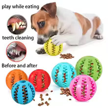 Natural Rubber Pet Dog Toys Dog Chew Toys Tooth Cleaning Treat Ball